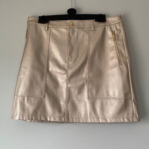 Marc New York Gold Leather Skirt Size 16 NWT